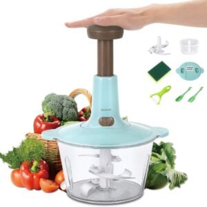 2 in 1 Maunal Hand Push Chopper (4 Blades)