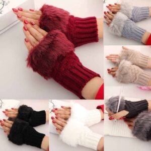 Korean Fingerless Winter Wool Gloves