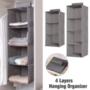 Cotton Hanging Storage Organizer Bag 4 Layers